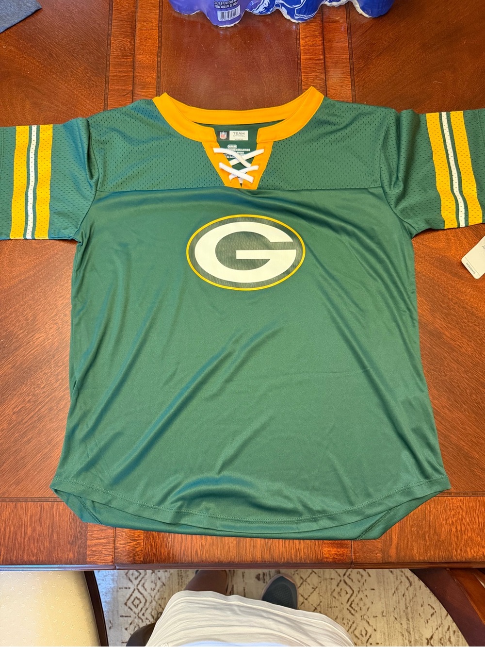 NFL Green and Gold Kids Football Jersey with G Logo